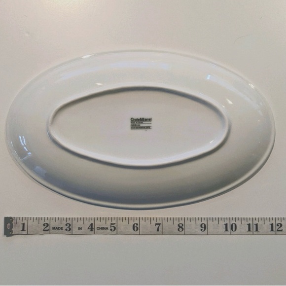 Crate & Barrel White Porcelain Oval Asparagus Dish - Picture 4 of 5